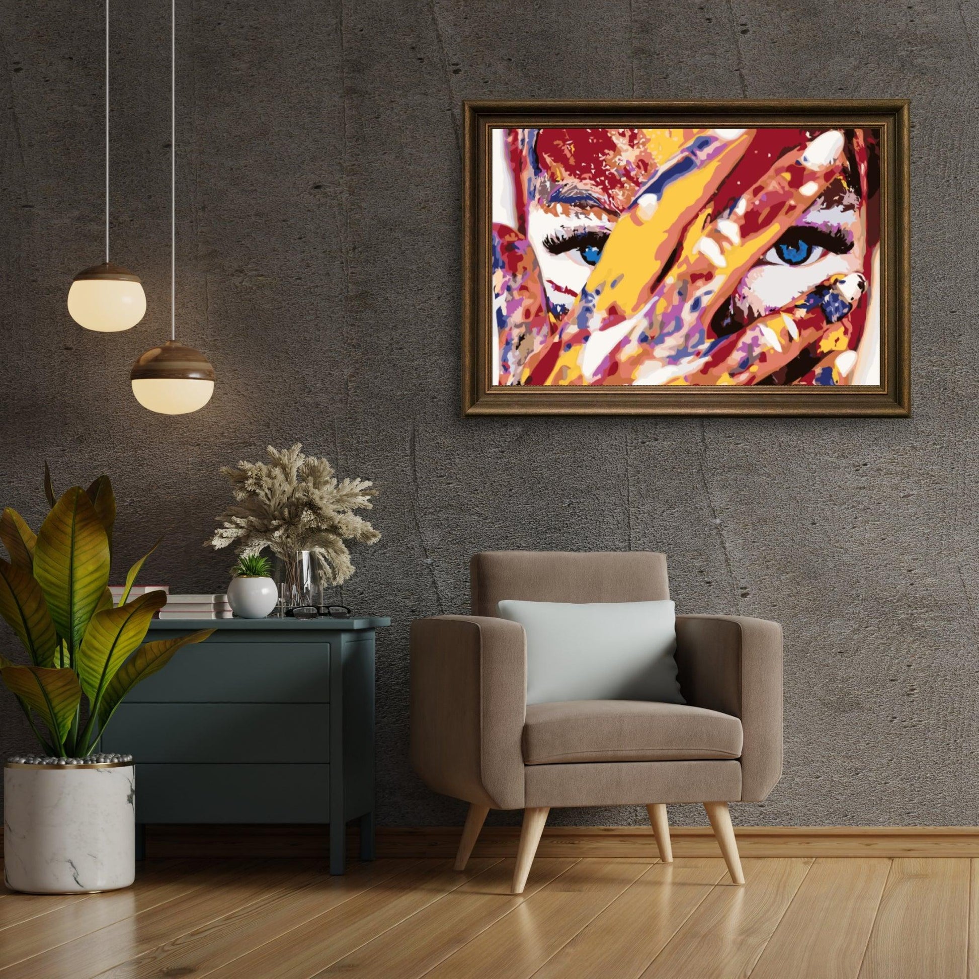 Diamond Painting - Vrouw met blauwe ogen - SEOS Shop ®