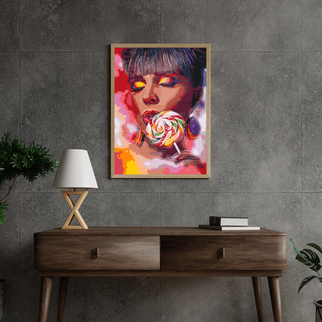 Diamond Painting - Vrouw met een lolly - SEOS Shop ®