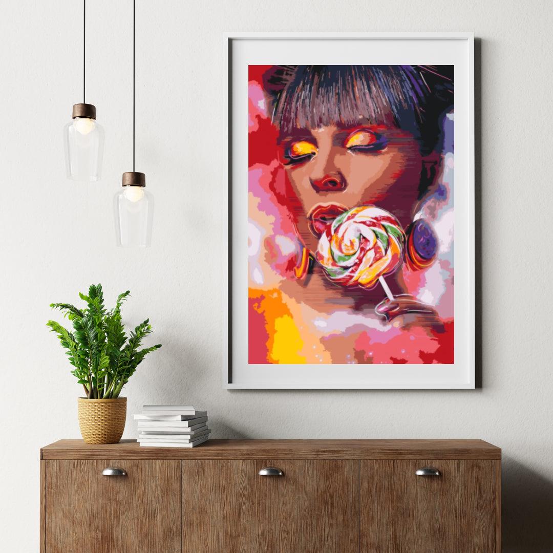 Diamond Painting - Vrouw met een lolly - SEOS Shop ®