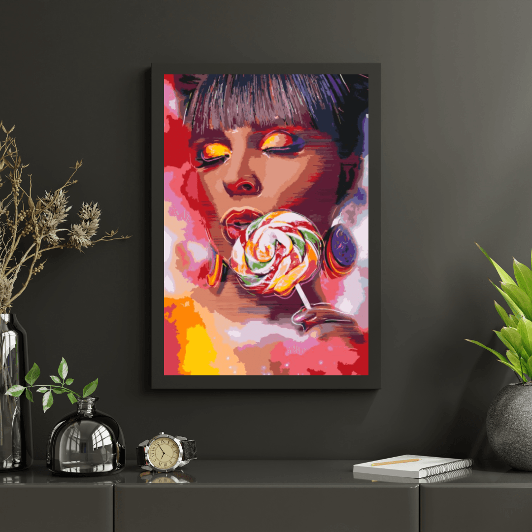 Diamond Painting - Vrouw met een lolly - SEOS Shop ®