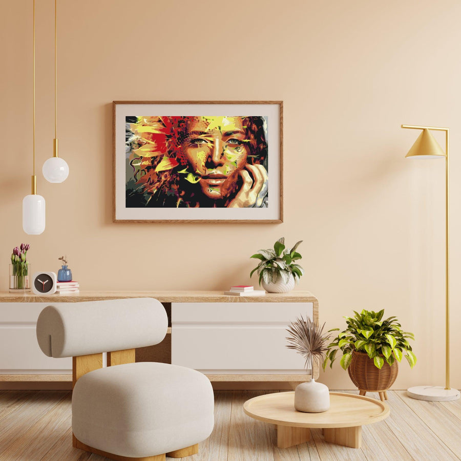 Diamond Painting - Vrouw verborgen in een zonnebloem - SEOS Shop ®