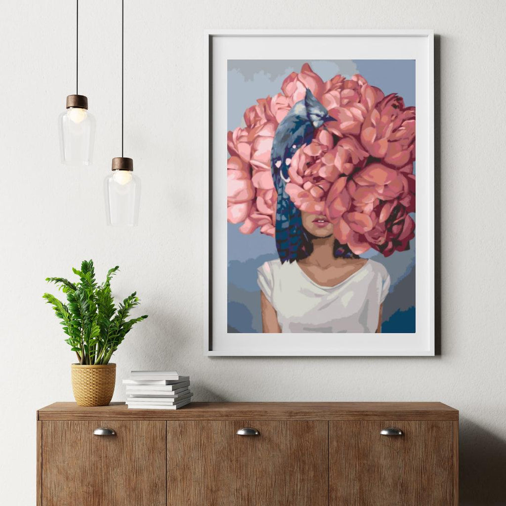 Diamond Painting - Vrouw verborgen in pioenen - SEOS Shop ®