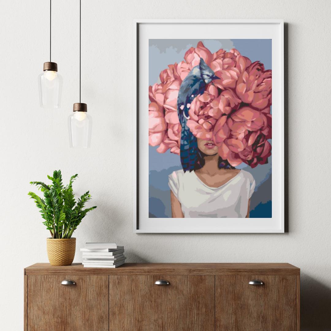 Diamond Painting - Vrouw verborgen in pioenen - SEOS Shop ®