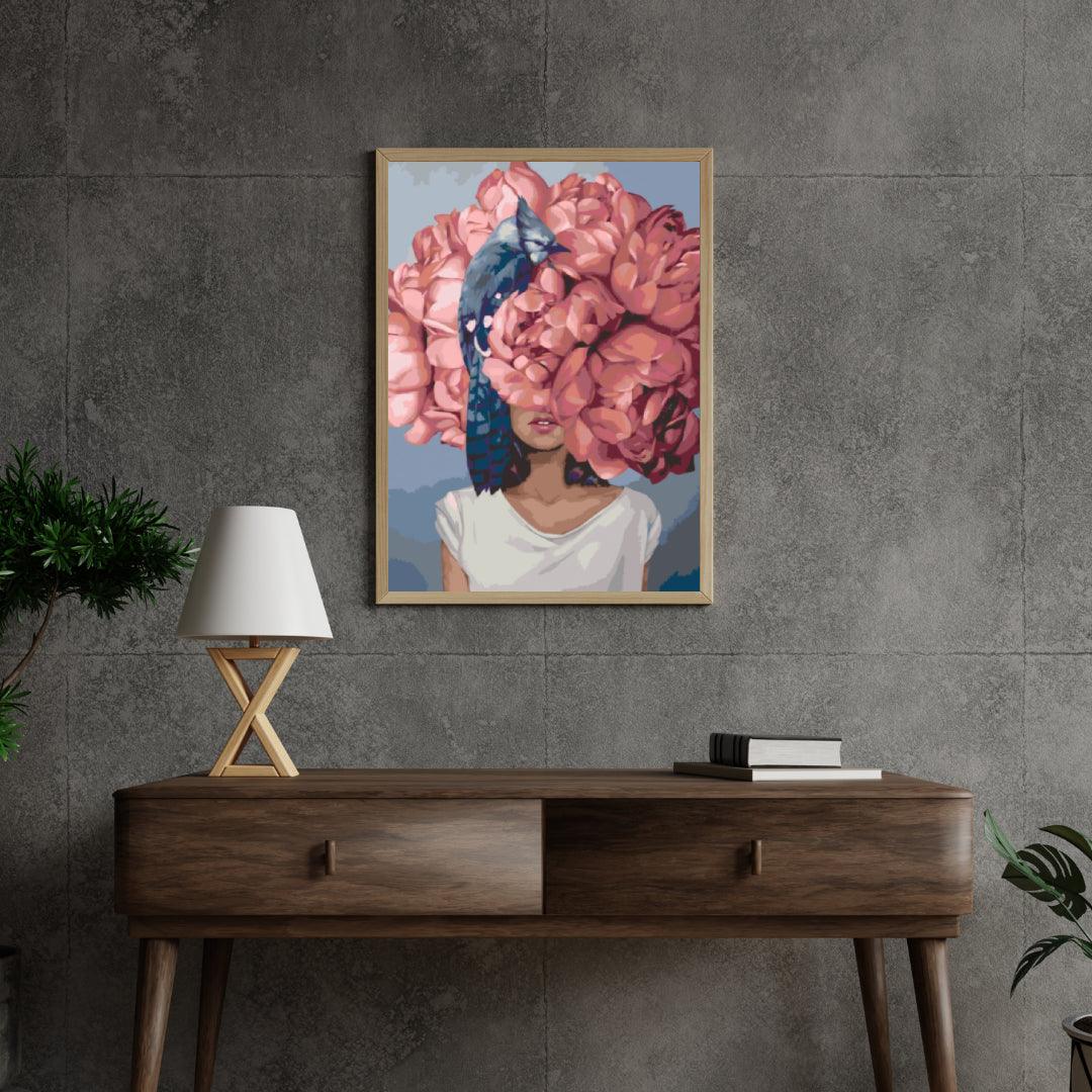 Diamond Painting - Vrouw verborgen in pioenen - SEOS Shop ®
