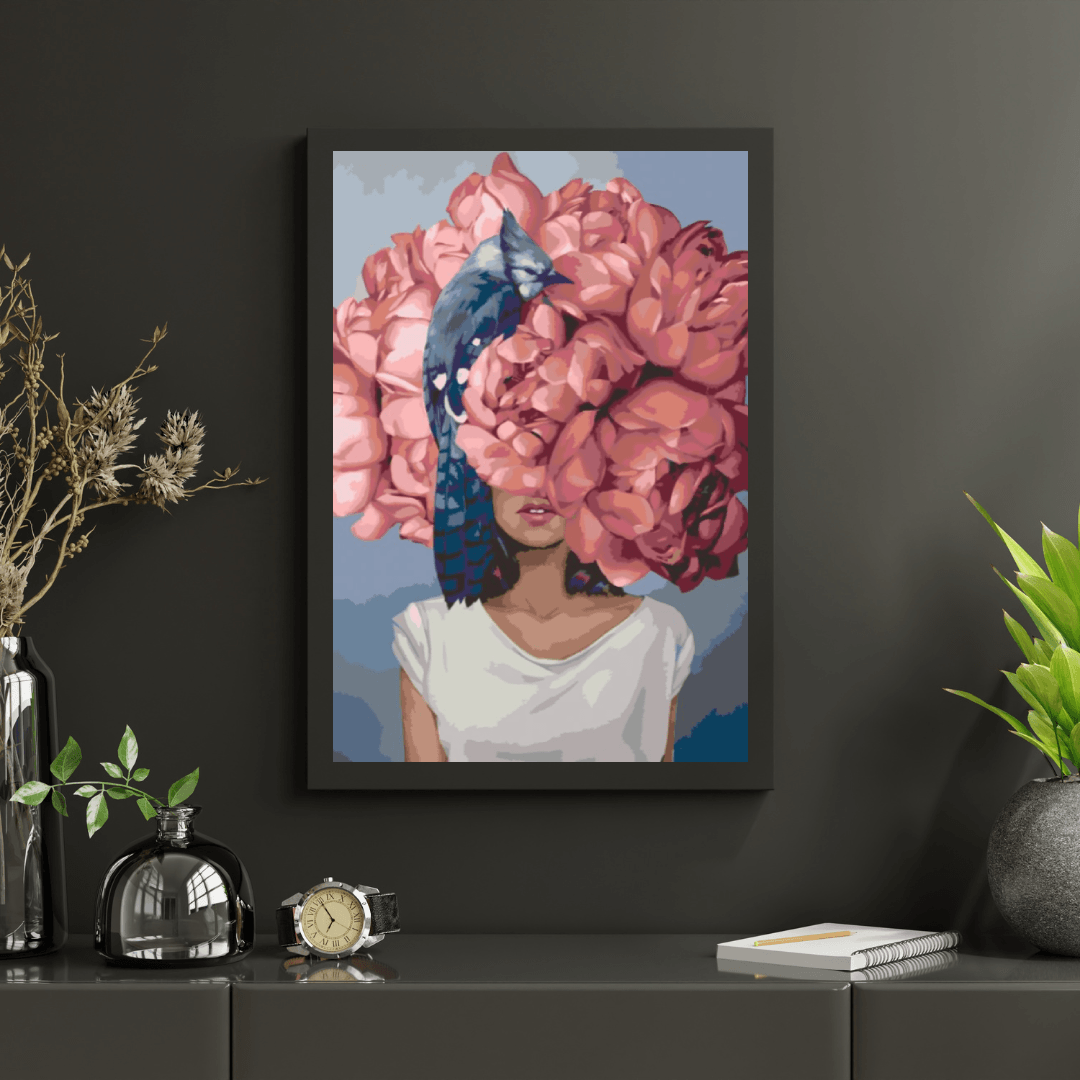 Diamond Painting - Vrouw verborgen in pioenen - SEOS Shop ®