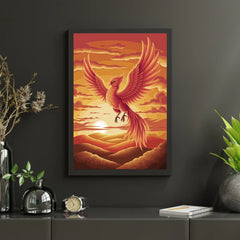Diamond Painting - Vurige feniks in vlucht