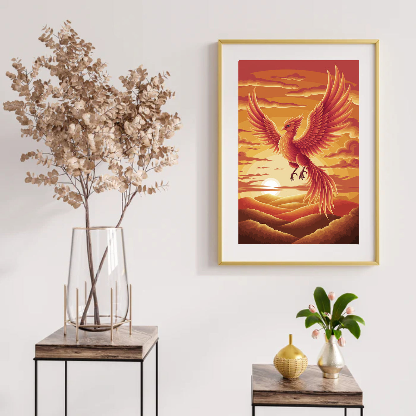 Diamond Painting - Vurige feniks in vlucht