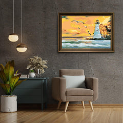 Diamond Painting - Vuurtoren en meeuwen - SEOS Shop ®