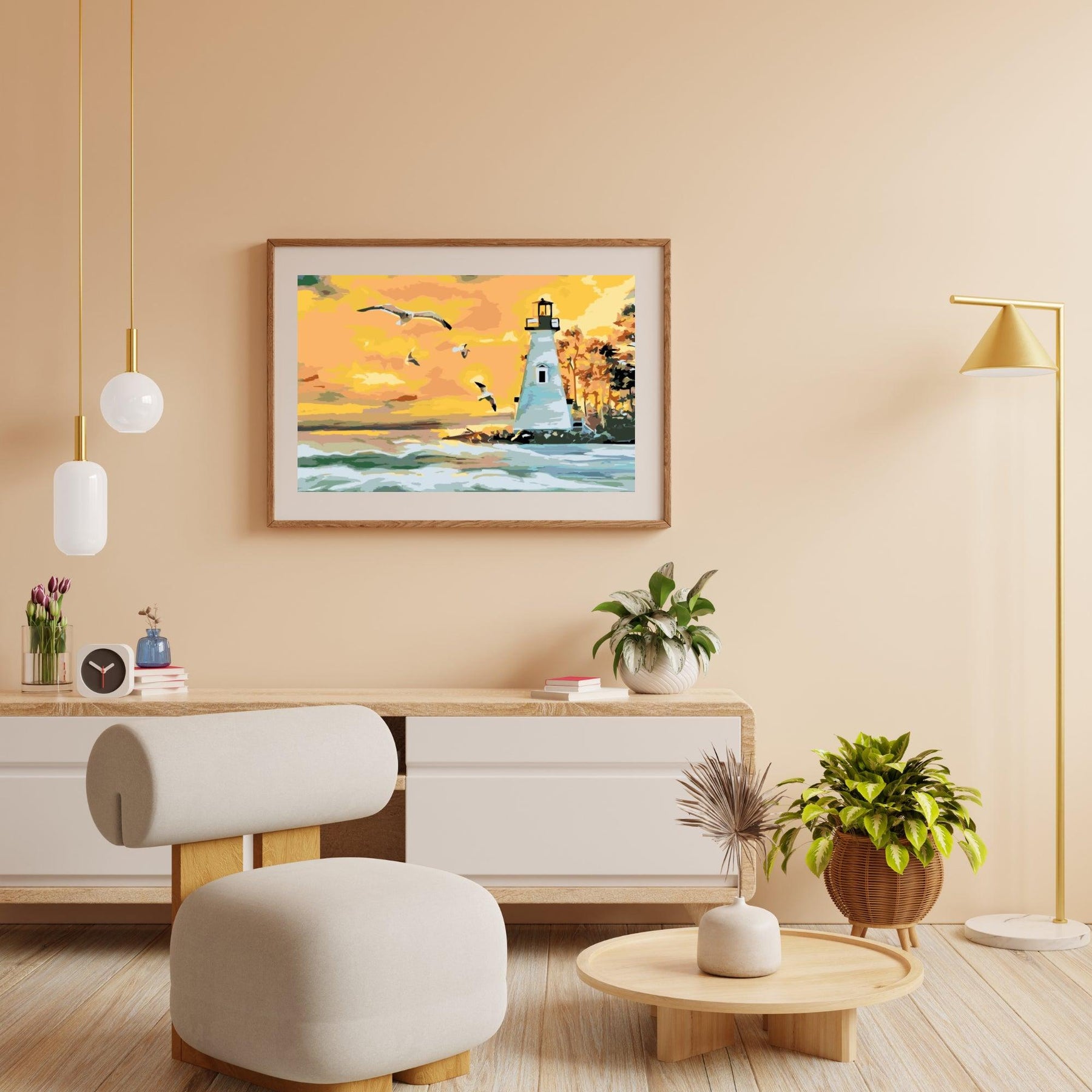 Diamond Painting - Vuurtoren en meeuwen - SEOS Shop ®