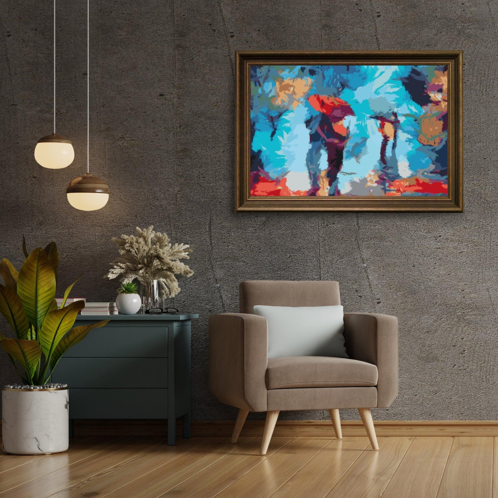 Diamond Painting - Wandeling in de regen - SEOS Shop ®