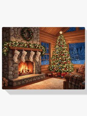 Diamond Painting - Warme haard en kerstverlichting
