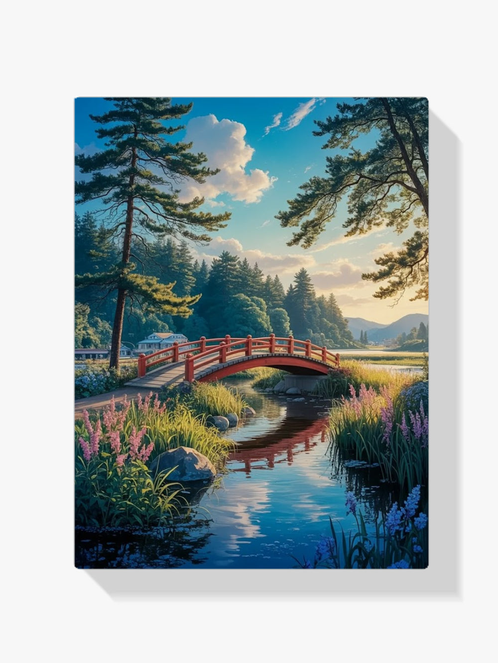 Diamond Painting - Winden over de rode brug