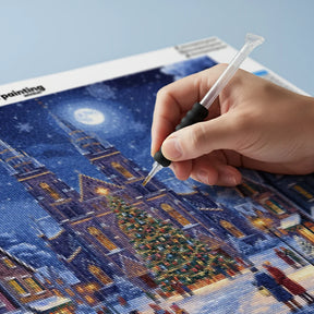 Diamond Painting - Winterkathedraal op kerstavond
