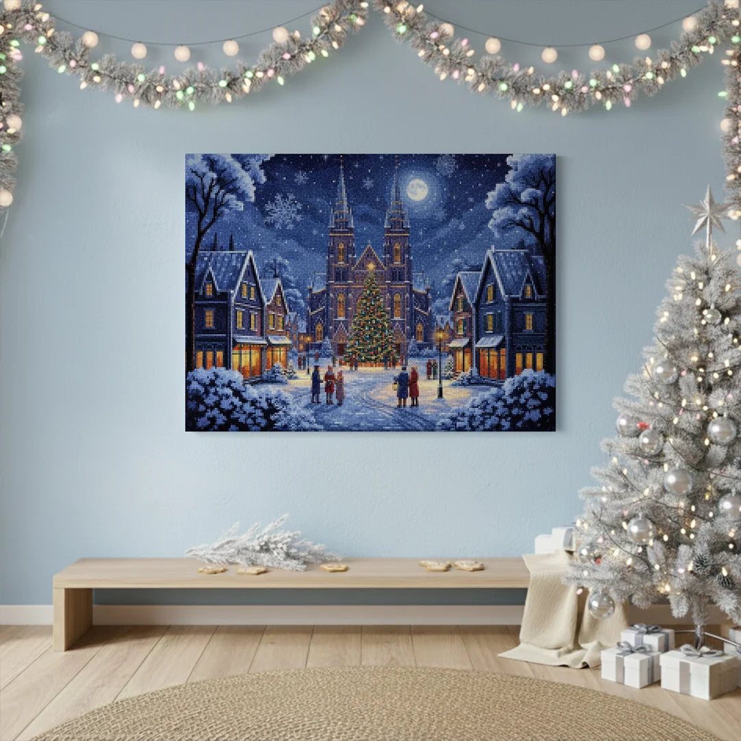 Diamond Painting - Winterkathedraal op kerstavond