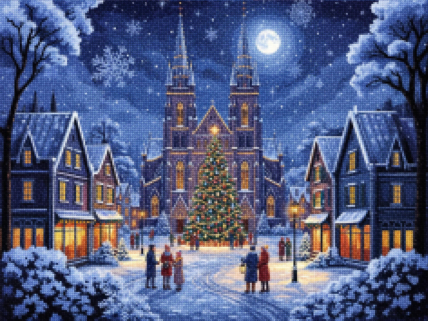 Diamond Painting - Winterkathedraal op kerstavond