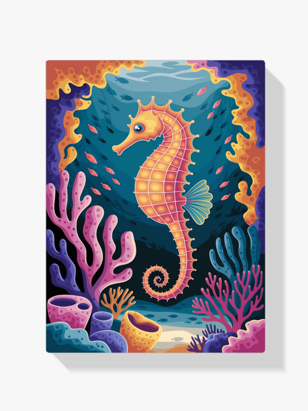 Diamond Painting - Zeepaardje in een kleurrijk koraalrif