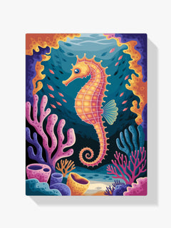 Diamond Painting - Zeepaardje in een kleurrijk koraalrif