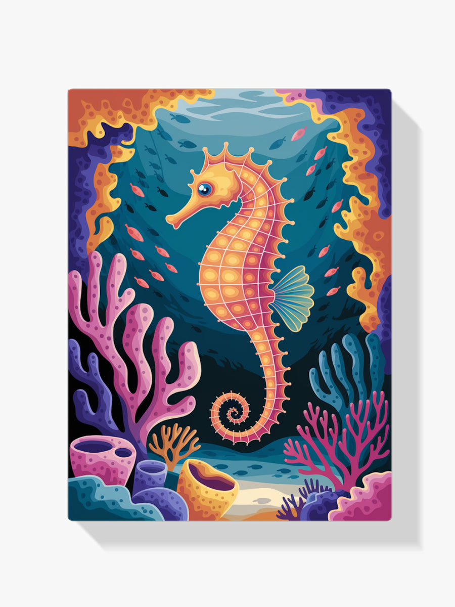 Diamond Painting - Zeepaardje in een kleurrijk koraalrif