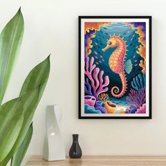 Diamond Painting - Zeepaardje in een kleurrijk koraalrif