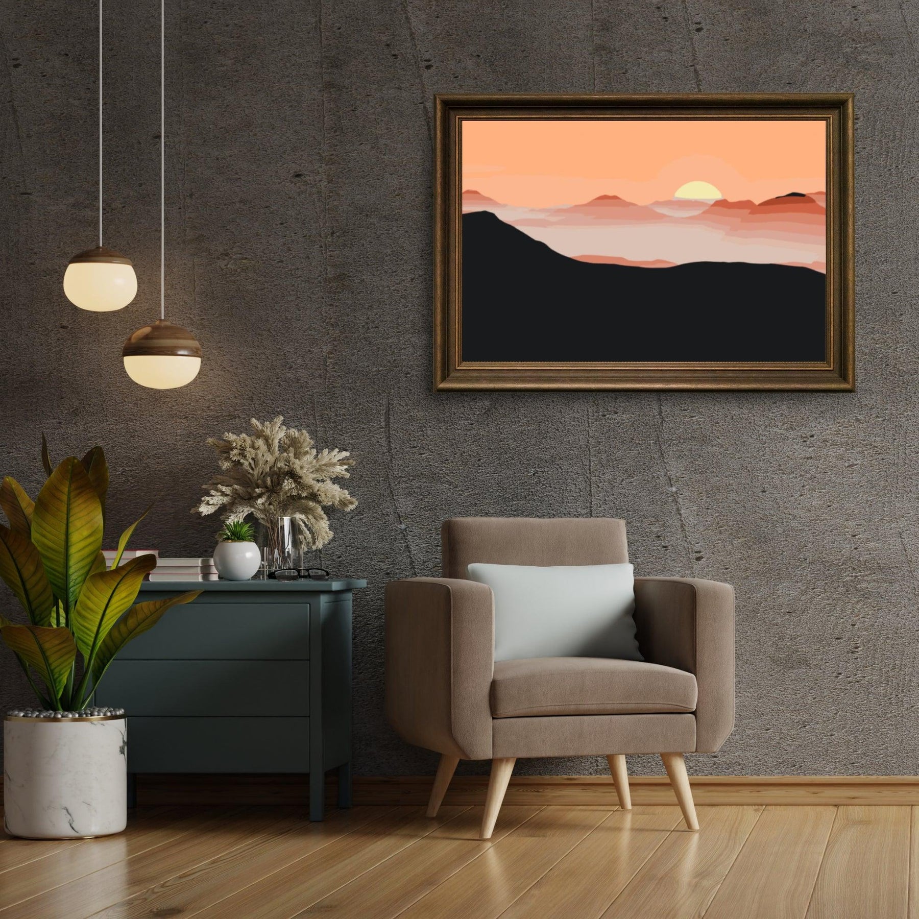 Diamond Painting - Zon in de bergen - SEOS Shop ®