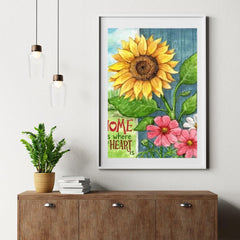 Diamond Painting - Zonnebloem Thuis Hart - SEOS Shop ®