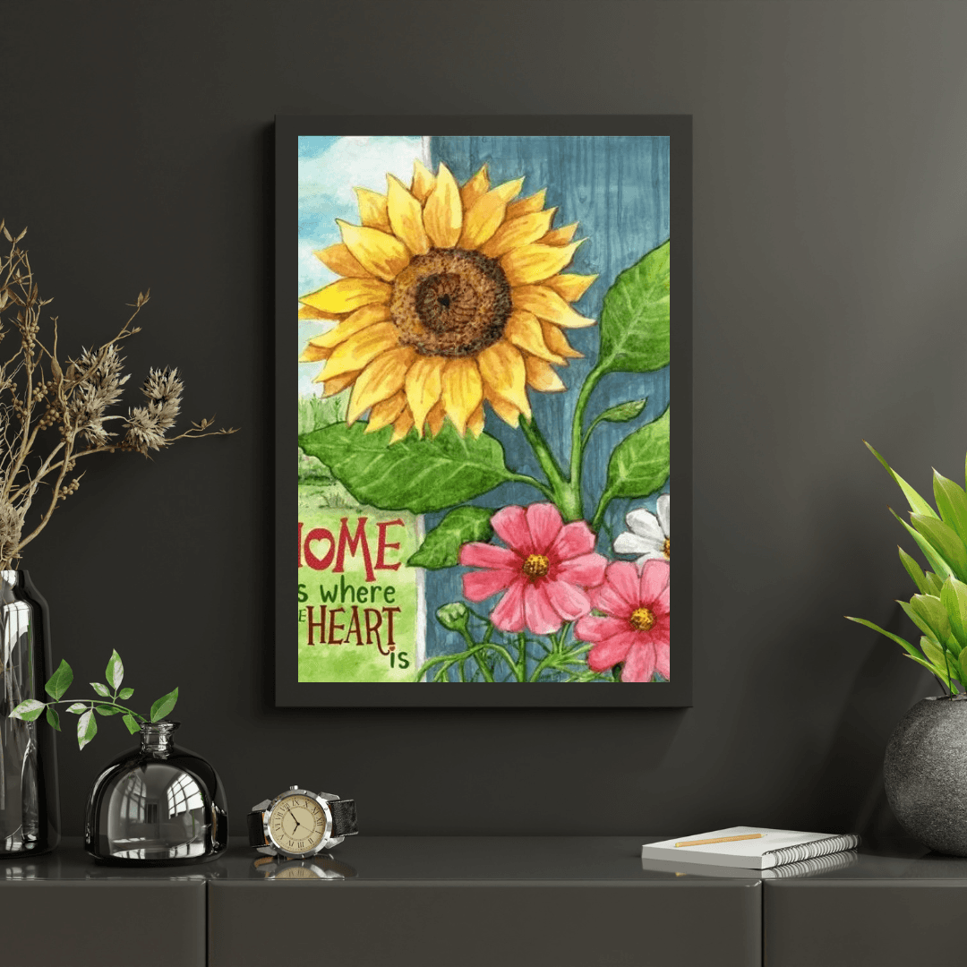 Diamond Painting - Zonnebloem Thuis Hart - SEOS Shop ®
