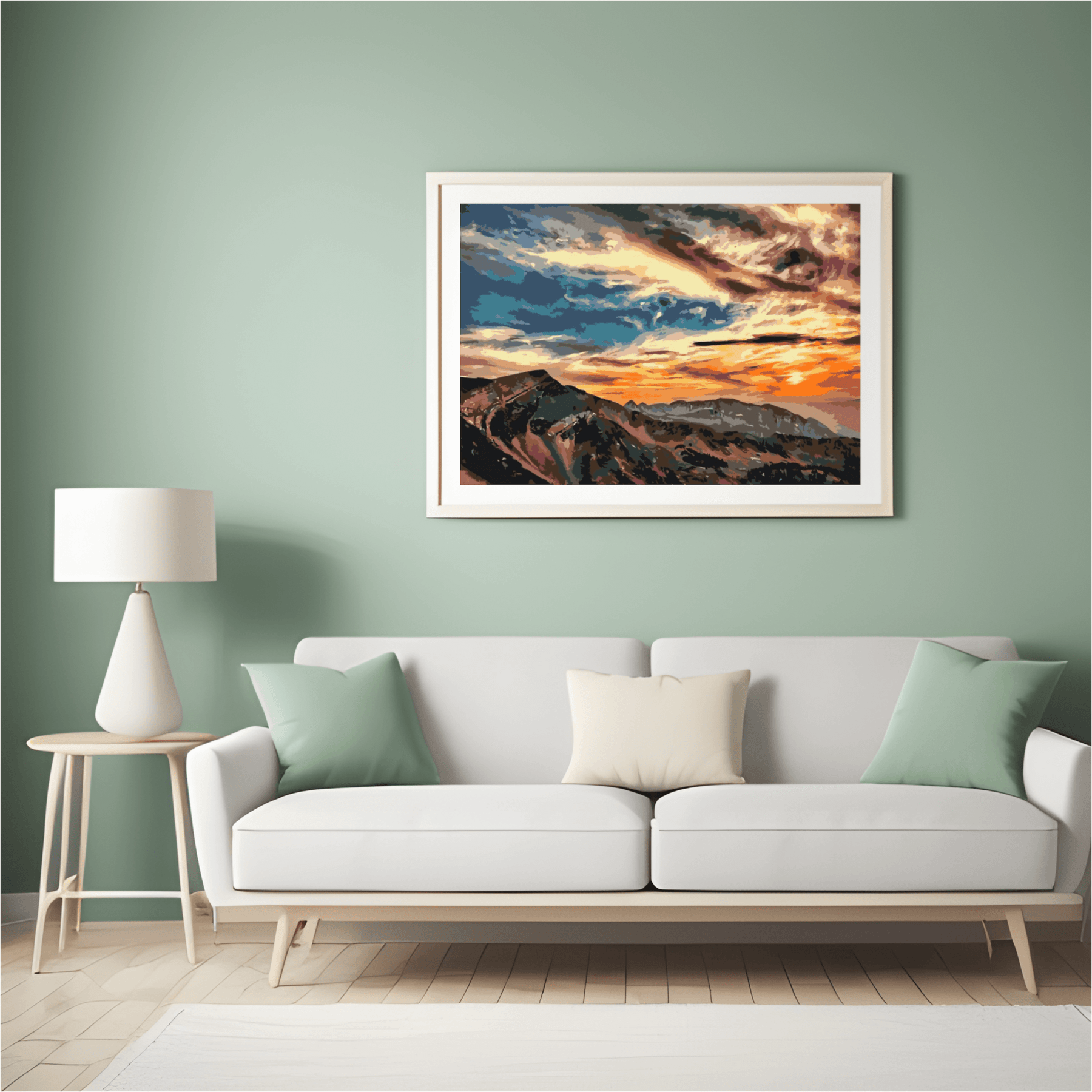 Diamond Painting - Zonsondergang boven de bergen - SEOS Shop ®