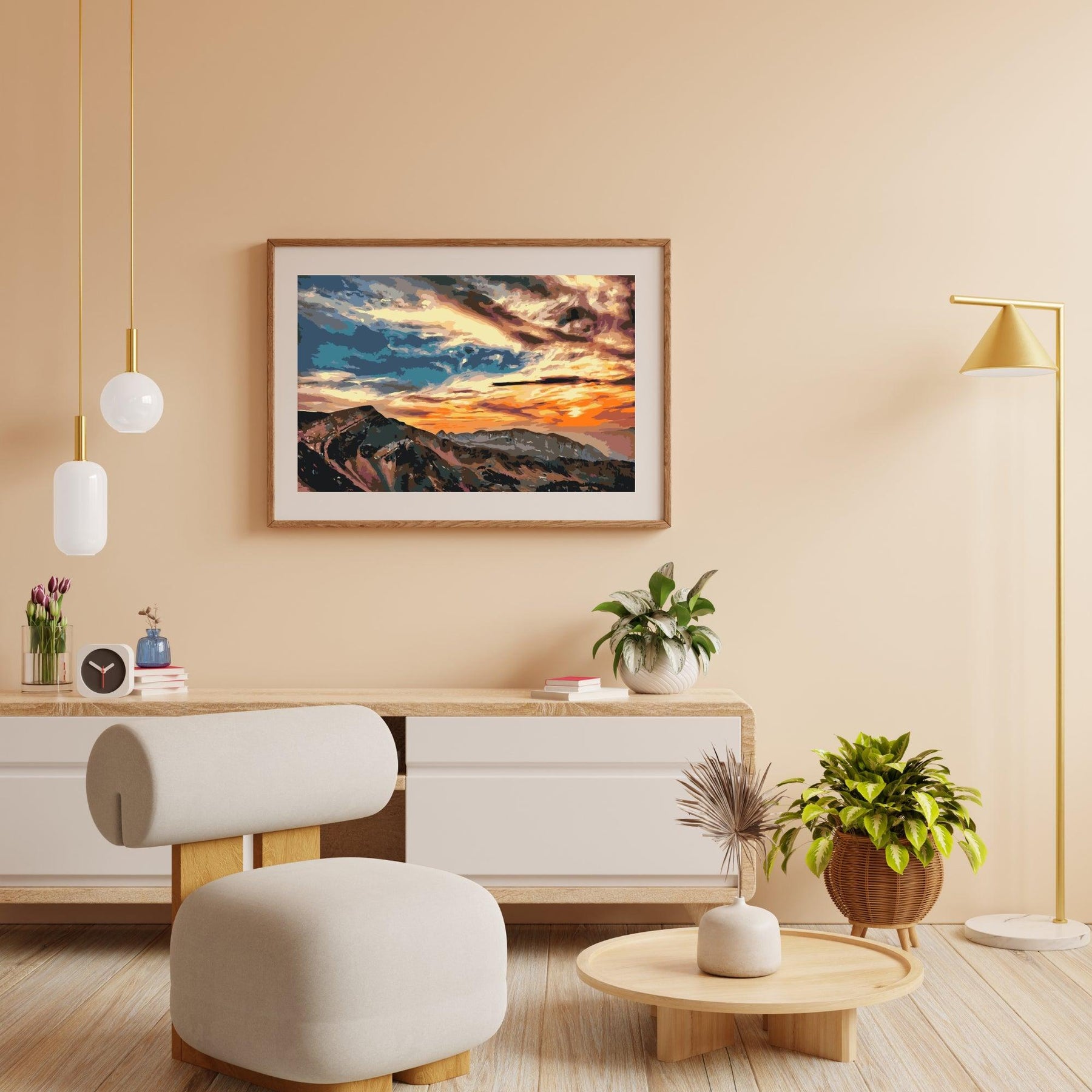 Diamond Painting - Zonsondergang boven de bergen - SEOS Shop ®