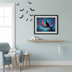 Diamond Painting - Zwarte kat bij maanlicht