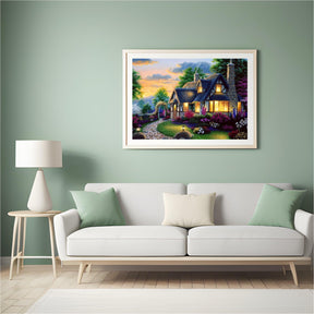 Diamond Painting Berghuis en tuin - SEOS Shop ®