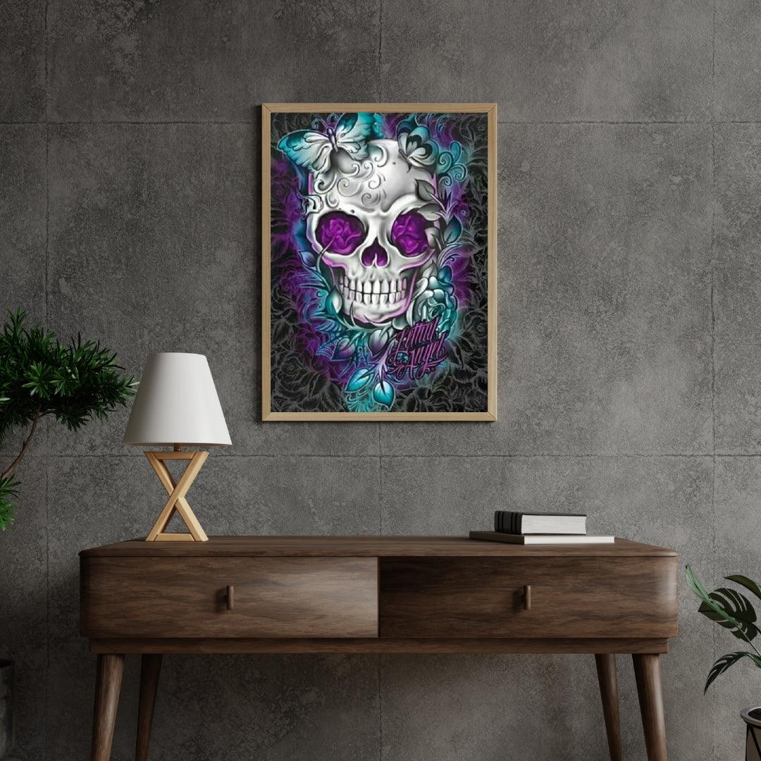 Diamond Painting Bloem Vlinder Schedel - SEOS Shop ®