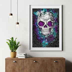 Diamond Painting Bloem Vlinder Schedel - SEOS Shop ®