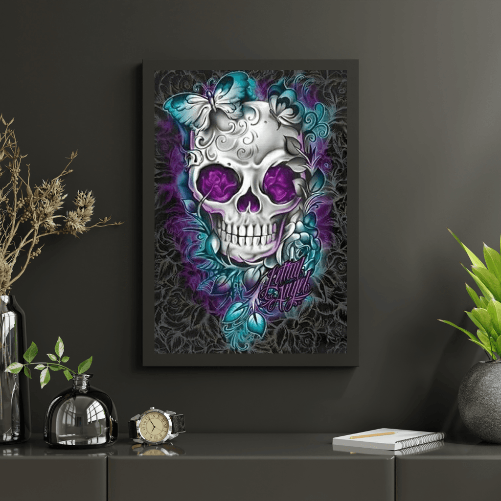 Diamond Painting Bloem Vlinder Schedel - SEOS Shop ®