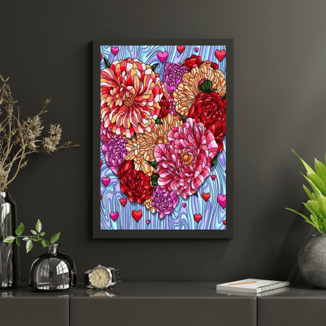 Diamond Painting Bloemen Hart - SEOS Shop ®