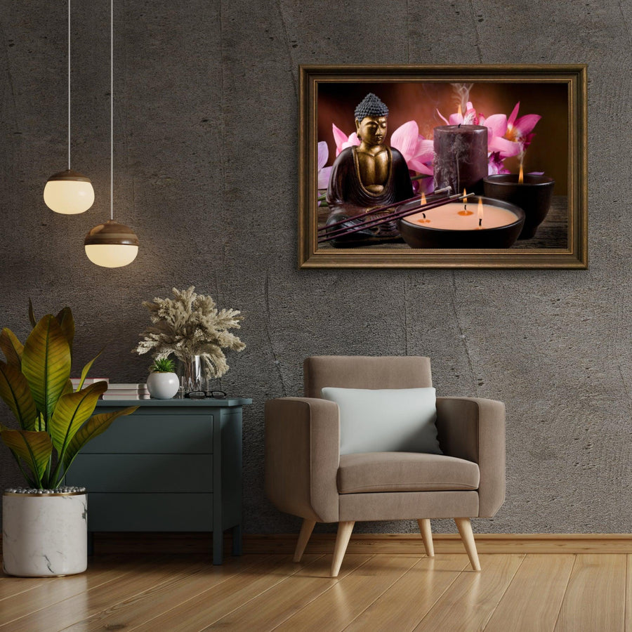 Diamond Painting Boeddha met kaarsen en bloemen – SEOS Shop ®