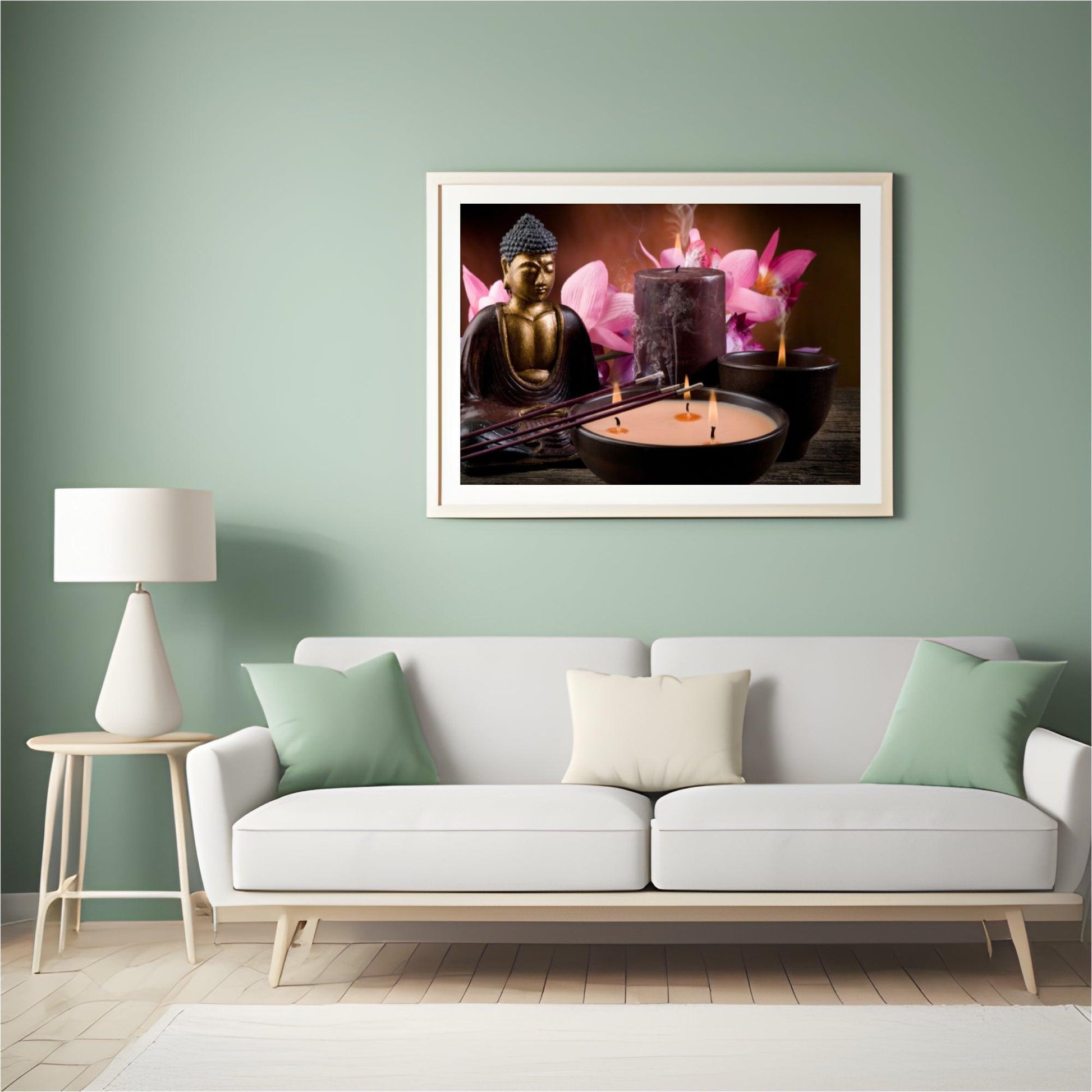 Diamond Painting Boeddha met kaarsen en bloemen – SEOS Shop ®
