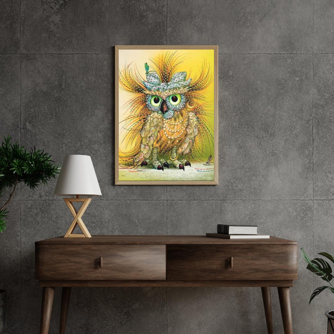 Diamond Painting Gele abstracte uil - SEOS Shop ®