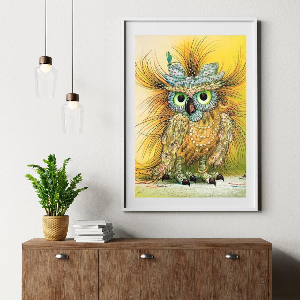 Diamond Painting Gele abstracte uil - SEOS Shop ®