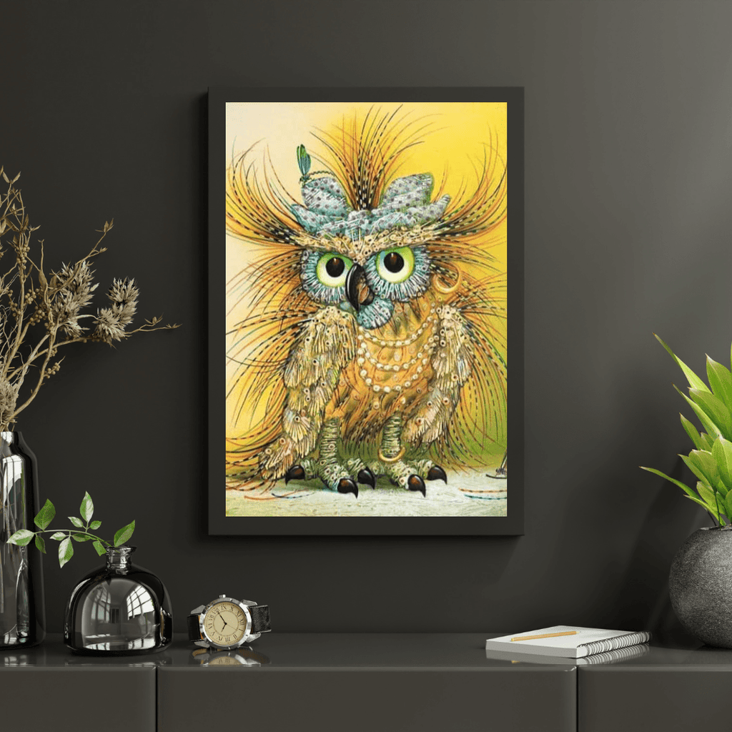 Diamond Painting Gele abstracte uil - SEOS Shop ®