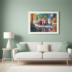 Diamond Painting Groep paarden in het water - SEOS Shop ®