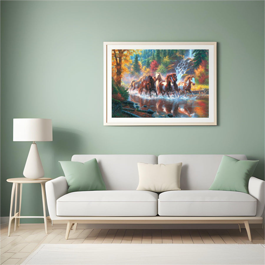 Diamond Painting Groep paarden in het water - SEOS Shop ®