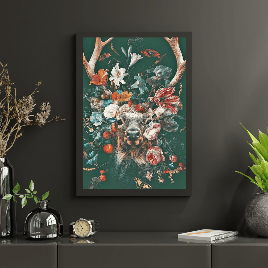 Diamond Painting Hert met bloemen - SEOS Shop ®