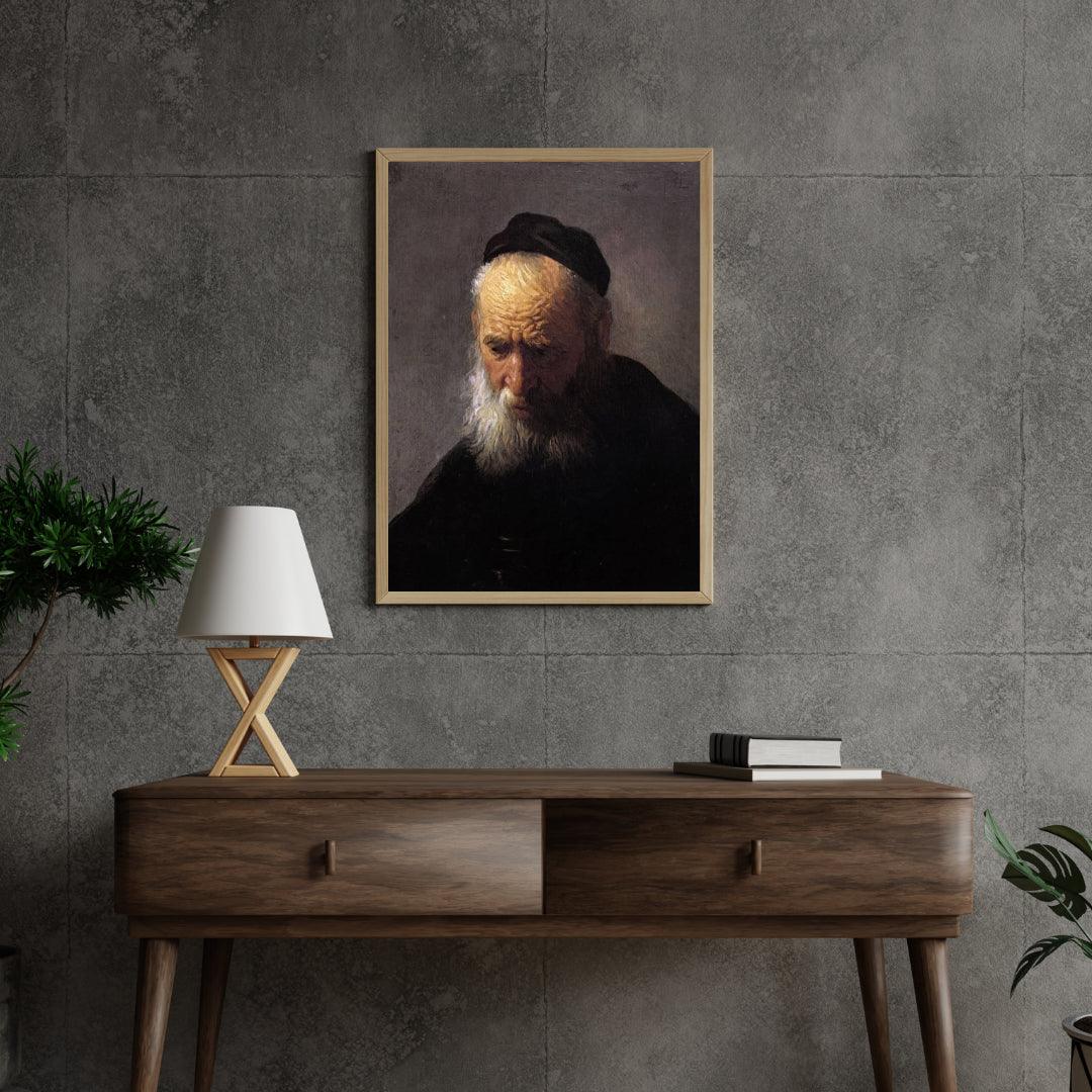 Diamond Painting Hoofd van een oude man met pet, door Rembrandt - SEOS Shop