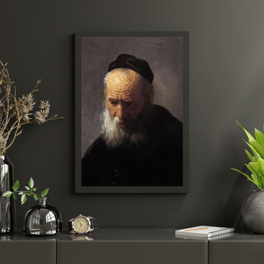 Diamond Painting Hoofd van een oude man met pet, door Rembrandt - SEOS Shop