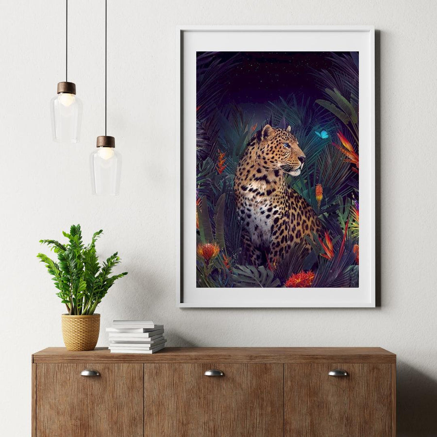 Diamond Painting Jachtluipaard met vlinder - SEOS Shop ®
