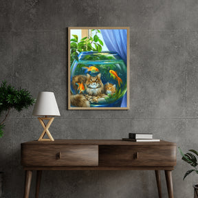 Diamond Painting Kat Met Vis - SEOS Shop ®