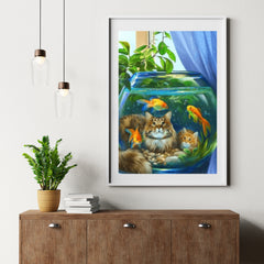 Diamond Painting Kat Met Vis - SEOS Shop ®