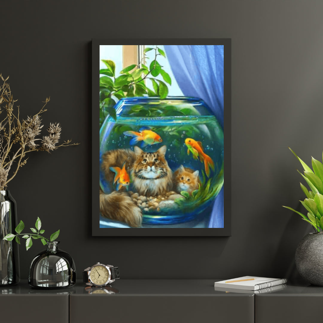 Diamond Painting Kat Met Vis - SEOS Shop ®
