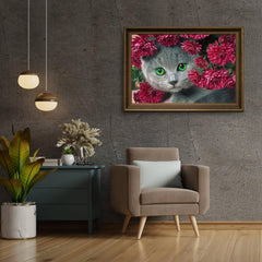 Diamond Painting Kat met bloemen - SEOS Shop ®