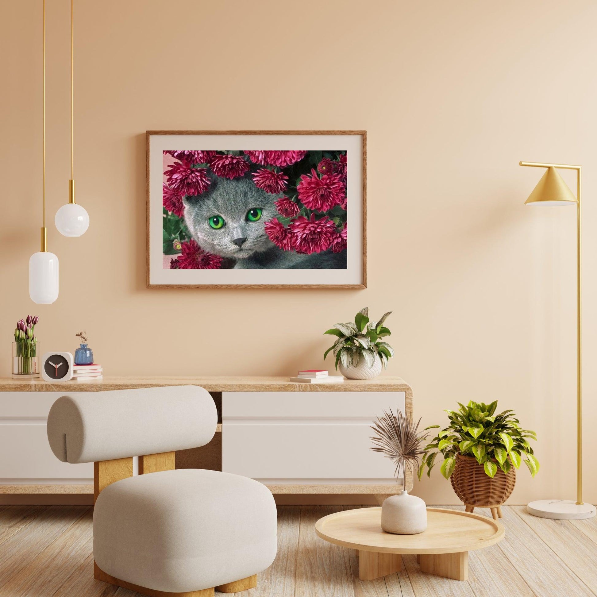 Diamond Painting Kat met bloemen - SEOS Shop ®